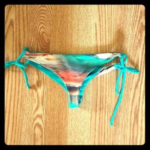 San Lorenzo tie bikini bottom reversible teal
